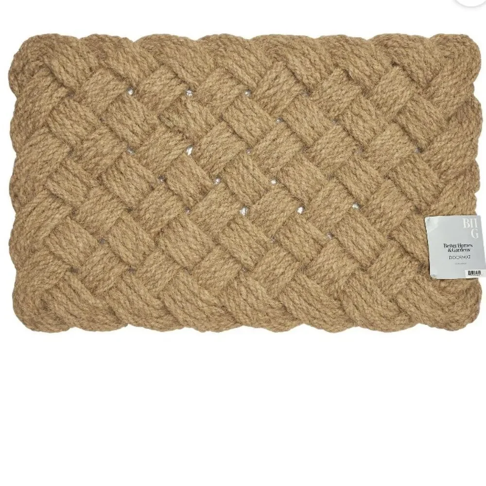 Better Homes and Gardens Natural Roped Knot Design Coir Door Mat